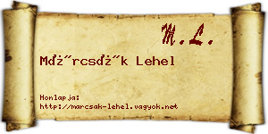 Márcsák Lehel névjegykártya